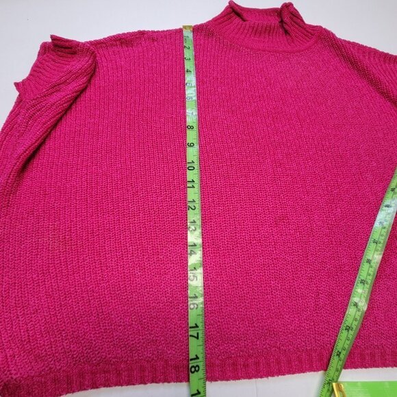 Pink  Soft Feel Sweater Poncho Shrug Short Sleeve Top - Picture 11 of 12